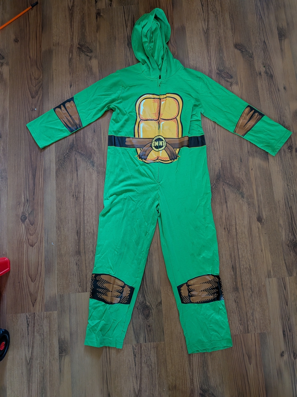 NWOT Nickelodeon Green Ninja Turtle Hooded One-Piece Costume For Kids